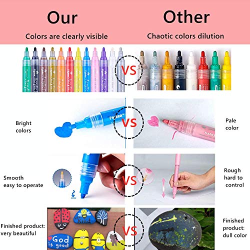 Acrylic Paint Marker Pens, Waterproof Paint Pens for Rocks Paintin...