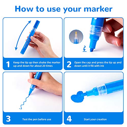 Acrylic Paint Marker Pens, Waterproof Paint Pens for Rocks Paintin...