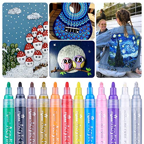 Acrylic Paint Marker Pens, Waterproof Paint Pens for Rocks Paintin...