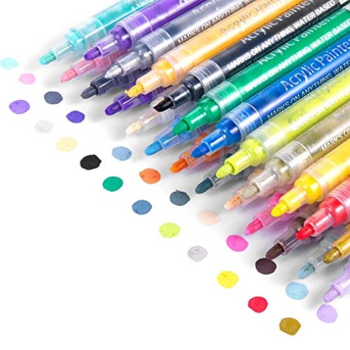 Acrylic Paint Marker Pens, Waterproof Paint Pens for Rocks Paintin...
