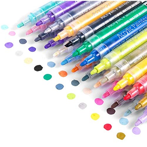 Acrylic Paint Marker Pens, Waterproof Paint Pens for Rocks Paintin...