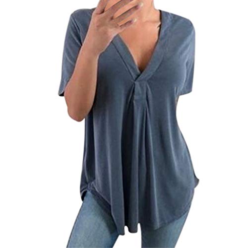 Sanyyanlsy Womens Pluz Size Loose Summer Short-Sleeved Multi-Colo...