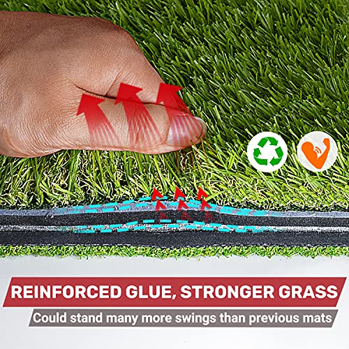 SAPLIZE 23 x 16 Foldable Golf Hitting Mat, 2-in-1 Golf Turf Gras...