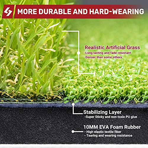 SAPLIZE 23 x 16 Foldable Golf Hitting Mat, 2-in-1 Golf Turf Gras...