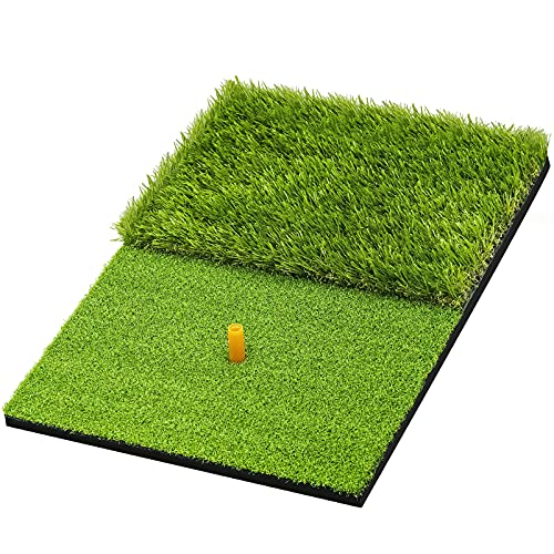 SAPLIZE 23 x 16 Foldable Golf Hitting Mat, 2-in-1 Golf Turf Gras...
