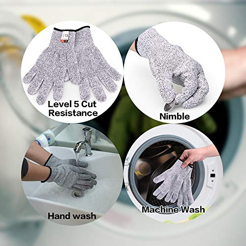 Cut Resistant Gloves,3 Pairs Safety Kitchen Cuts Gloves,Skinning G...