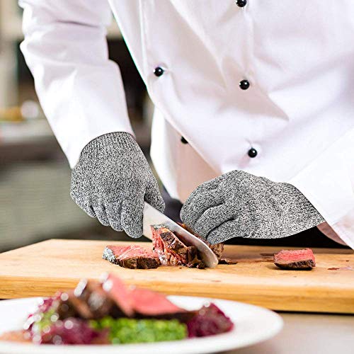 Cut Resistant Gloves,3 Pairs Safety Kitchen Cuts Gloves,Skinning G...