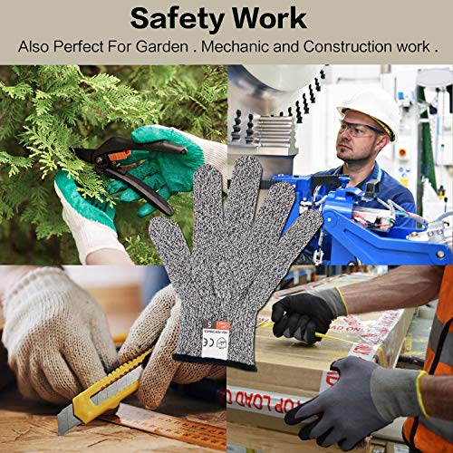 Cut Resistant Gloves,3 Pairs Safety Kitchen Cuts Gloves,Skinning G...