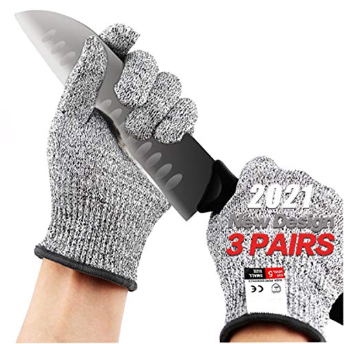 Cut Resistant Gloves,3 Pairs Safety Kitchen Cuts Gloves,Skinning G...