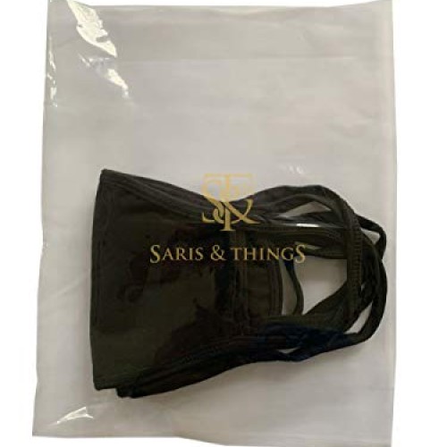 3 Pk Unisex Black Washable Reusable Face Mask & Mouth Cover for Me...