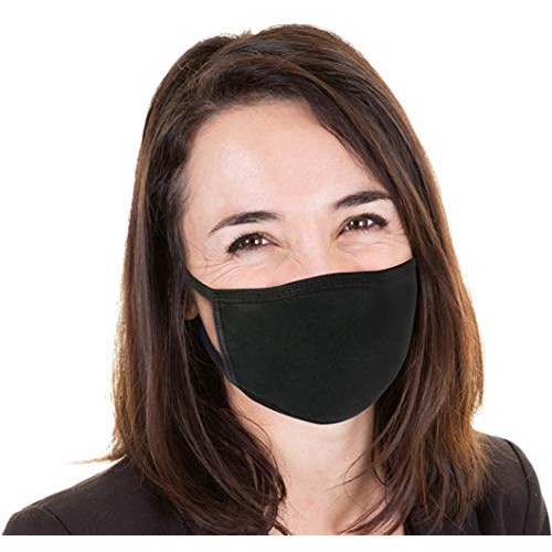 3 Pk Unisex Black Washable Reusable Face Mask & Mouth Cover for Me...