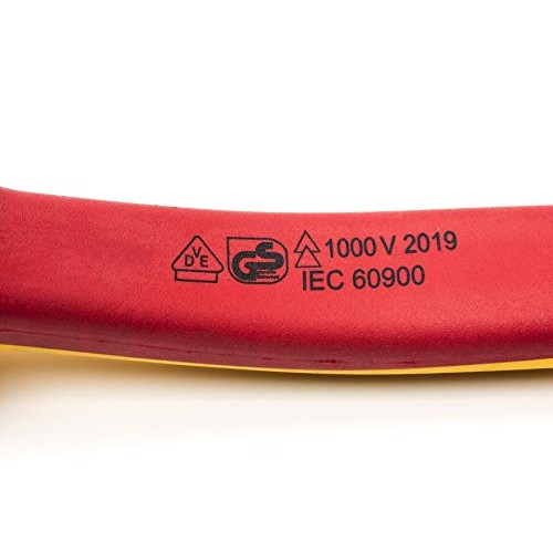 SATA 8-Inch VDE Insulated Long Needle-Nose Side Cutting Pliers wit...