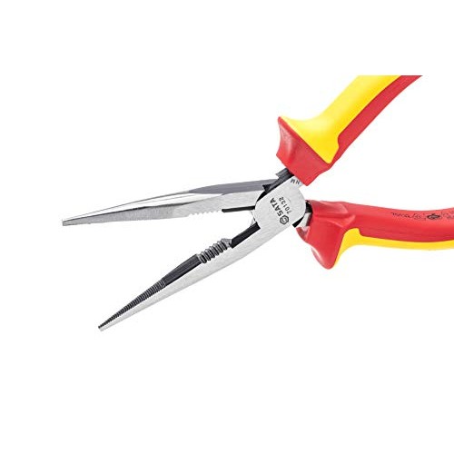 SATA 8-Inch VDE Insulated Long Needle-Nose Side Cutting Pliers wit...