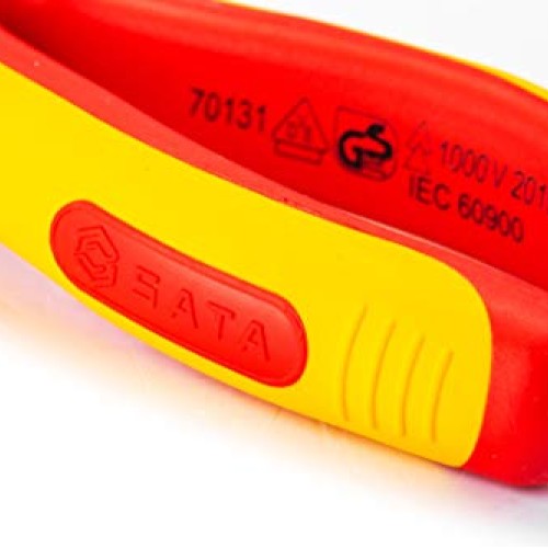 SATA 8-Inch VDE Insulated Long Needle-Nose Side Cutting Pliers wit...
