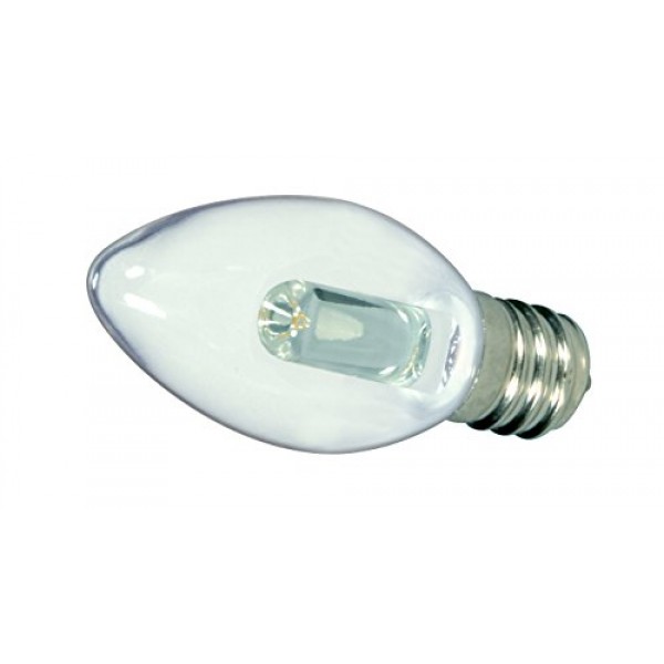 Satco S9156 LED C7 Clear 2700K Candelabra Base Light Bulb, 0.5W