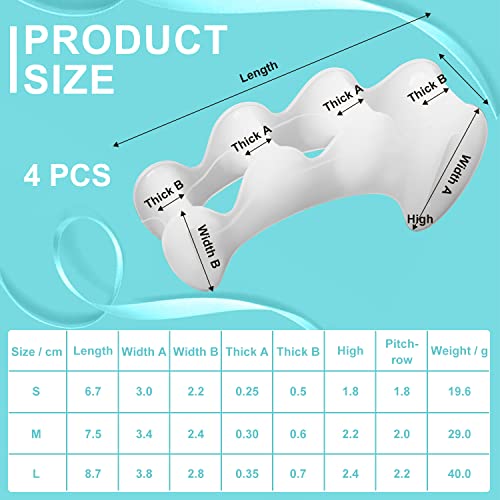 2 Pairs Adjustable Toe Spacers, Silicone Toe Spacers Toe Straighte...