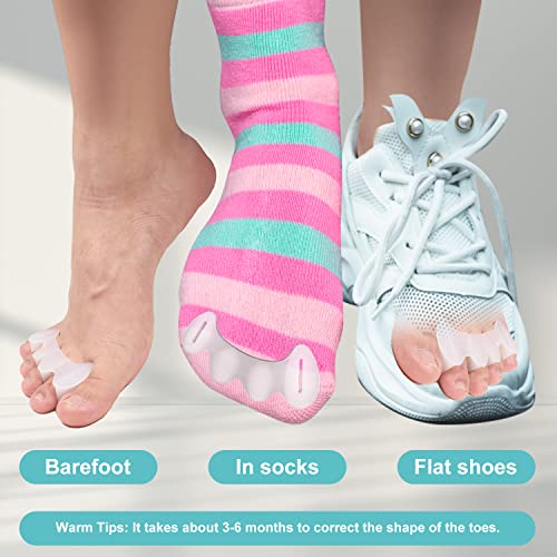2 Pairs Adjustable Toe Spacers, Silicone Toe Spacers Toe Straighte...