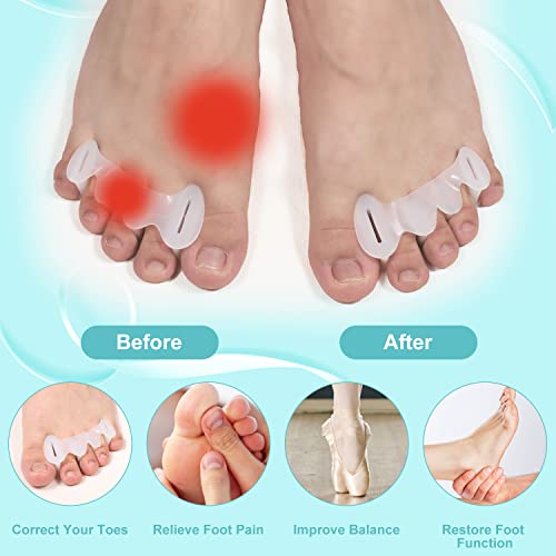 2 Pairs Adjustable Toe Spacers, Silicone Toe Spacers Toe Straighte...