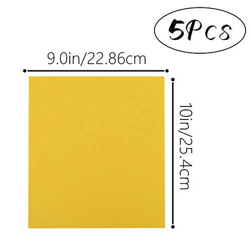 SAVITA 5Pcs 10x9 Inch 3mm Thick Felt Sheets, Stiff Felt Hard Craft...