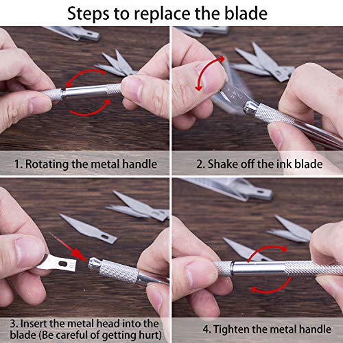 SAVITA Hobby Knife Set Solid Metal Pen Knife Small Carving Craft U...