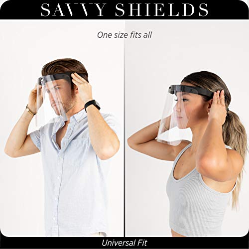 Made in USA | 4 Pack Clear Plastic Face Shield Mask for Safety A...