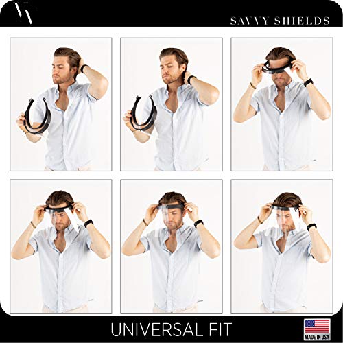 Made in USA | 4 Pack Clear Plastic Face Shield Mask for Safety A...