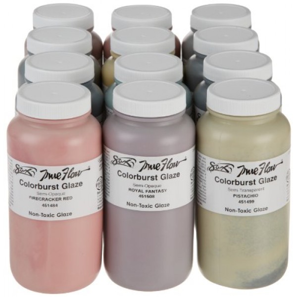Sax True Flow Colorburst Glaze Set, Assorted Colors, Set of 12 Pin...