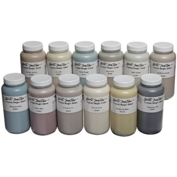 Sax True Flow Crystal Magic Glazes, Assorted Colors, Set of 12 Pin...