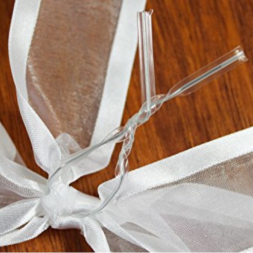 White Pre-Tied Organza Bows with Twist Ties. Pack of 12 Satin-Edge...
