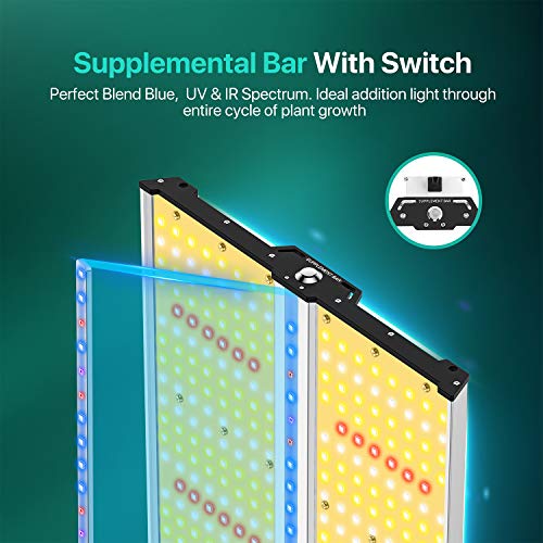 Led Grow Light with Supplement Bar, SAYHON 4x4ft Coverage Full Spe...