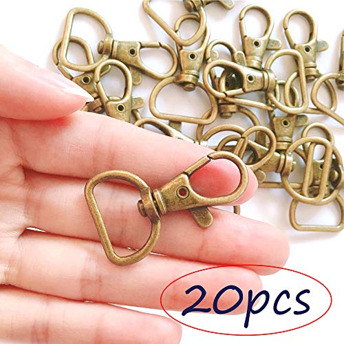 20Pcs 360° Metal Swivel Trigger Snap Hooks Lobster Claw Clasps, Wi...