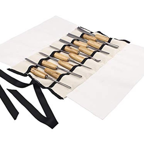 SCHAAF Full Size Wood Carving Tools Set of 12 with Canvas Case - G...