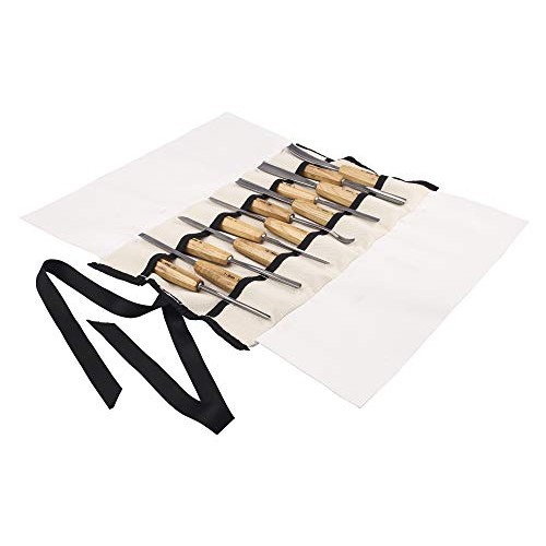 SCHAAF Full Size Wood Carving Tools Set of 12 with Canvas Case - G...