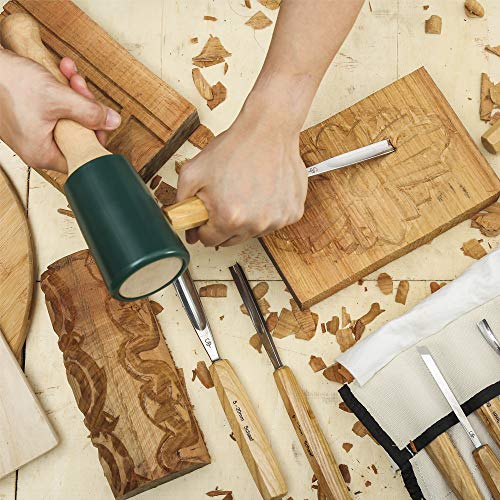 SCHAAF Full Size Wood Carving Tools Set of 12 with Canvas Case - G...