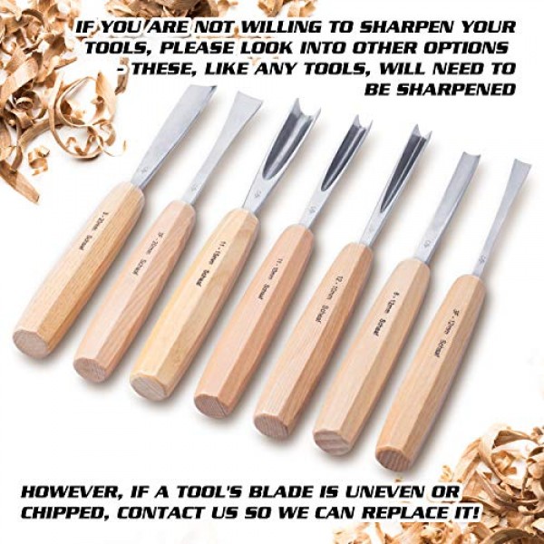 SCHAAF Full Size Wood Carving Tools, Set of 7