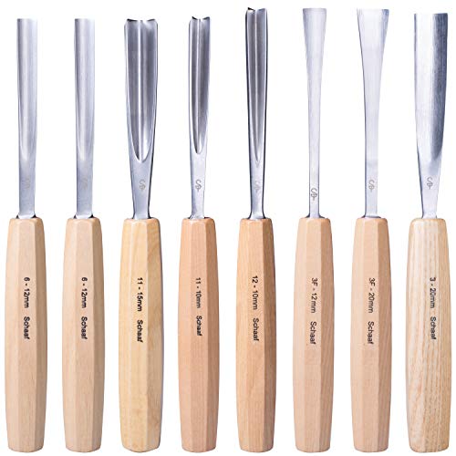 SCHAAF Full Size Wood Carving Tools, Set of 7 | for Beginners, Hob...