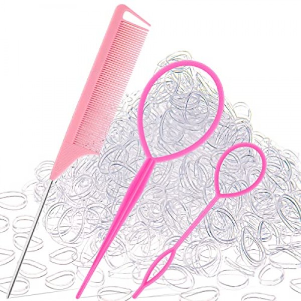 1000Pcs Clear Elastic Hair Rubber Bands, Soft And Small Hair Elast...