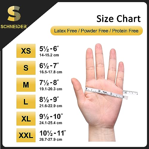 Schneider Nitrile Exam Gloves, Black, Small, Box of 100, Disposabl...