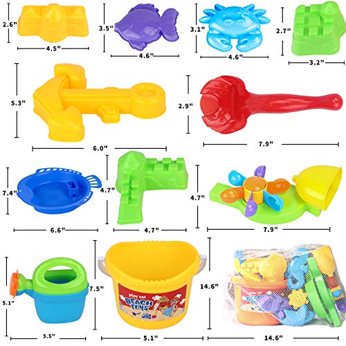 Scientoy Beach Toys, 19 Pcs Sand Toys Set, Summer Outdoor Sandbox ...
