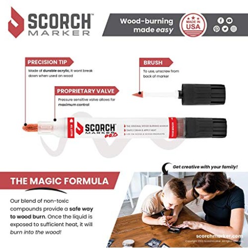 Scorch Marker Pro - Chemical Wood Burning Pen - for DIY Projects -...