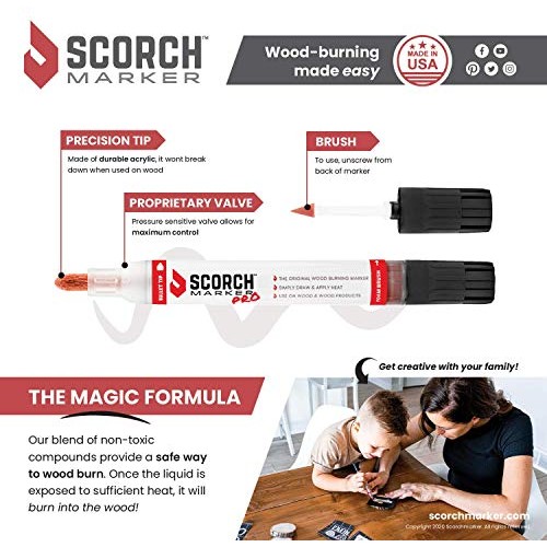 Scorch Marker Pro - Chemical Wood Burning Pen - for DIY Projects -...