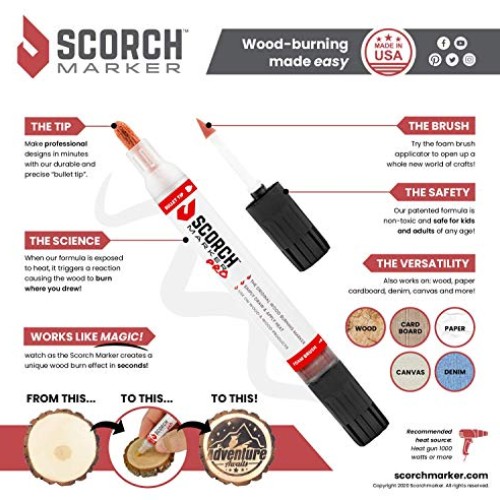 Scorch Marker Pro - Chemical Wood Burning Pen - for DIY Projects -...