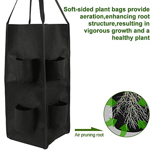 Scorpiuse 2 Pack Hanging Garden Planter with 8 Pockets Strawberry ...