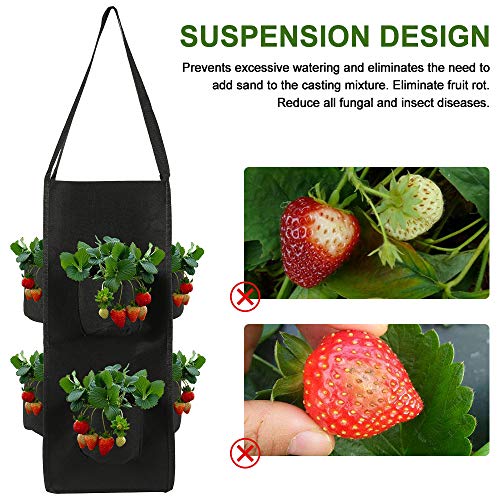 Scorpiuse 2 Pack Hanging Garden Planter with 8 Pockets Strawberry ...