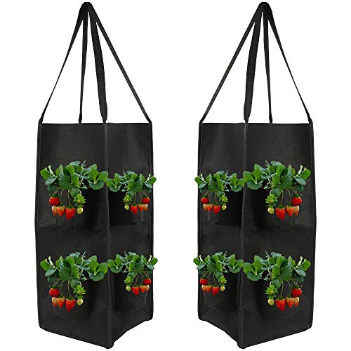 Scorpiuse 2 Pack Hanging Garden Planter with 8 Pockets Strawberry ...
