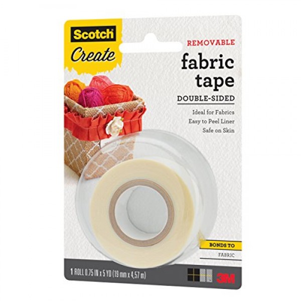 Scotch Create Removable Double-Sided Fabric Tape, 3/4 in x 5 yd F...