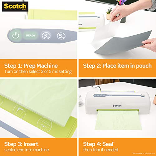Scotch Thermal Laminating Pouches, 100-Pack, 8.9 x 11.4 inches, Le...