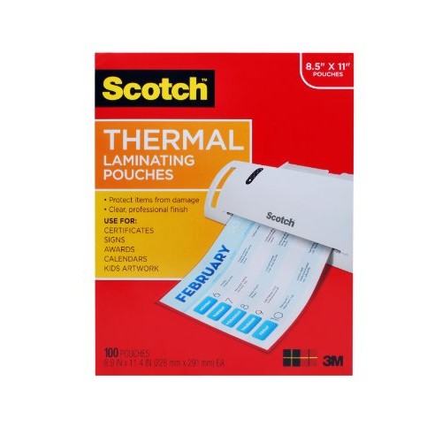 Scotch Thermal Laminating Pouches, 100-Pack, 8.9 x 11.4 inches, Le...
