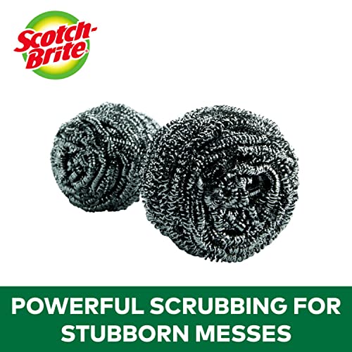 Scotch-Brite Stainless Steel Scrubber, Dish Scrubbers for Cleaning...
