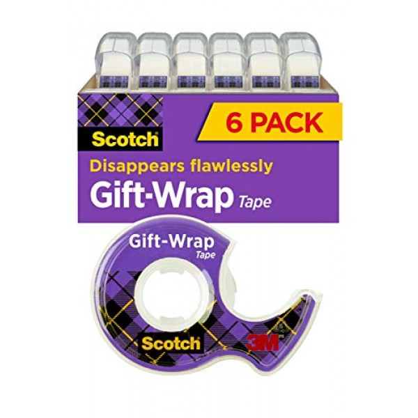 Scotch Gift Wrap Tape, 6 Rolls, The Go-To Tape for the Holidays, 3...